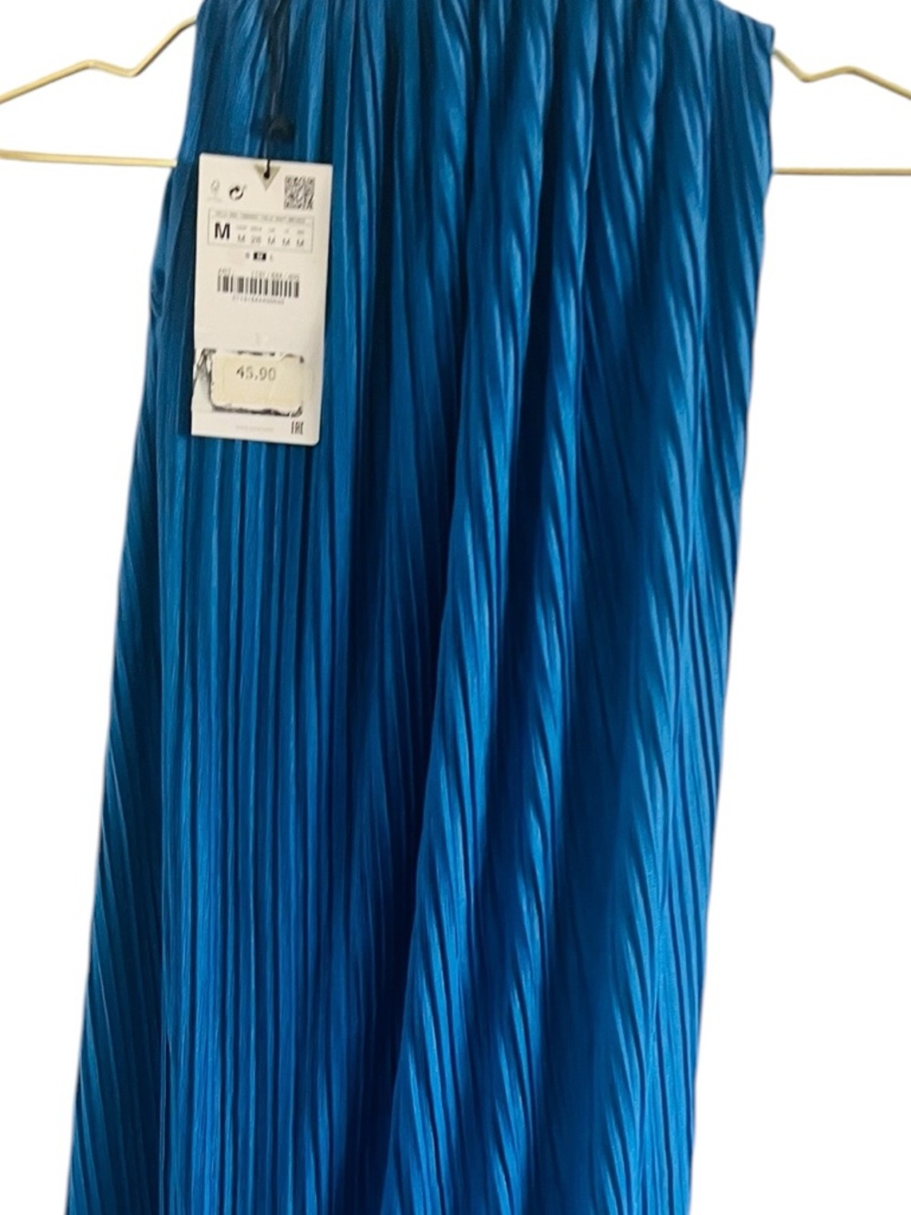 Zara Vibrant Blue Skeeveless Pleated Midi Dress - Picture 2 of 6